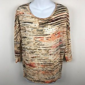 NEW‎ Chicos Top Shirt Blouse Batwing Rayon 0 Small